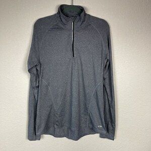 C9 Champion Duodry Heathered Gray Half Zip Long Sleeve Running Track Top Sz M